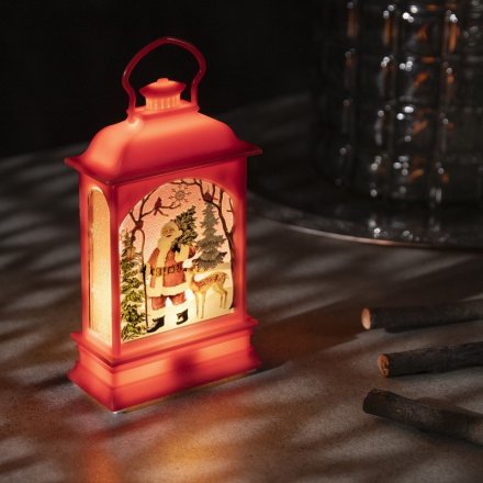 Фигура светодиодная "Фонарь красный, Дед Мороз", 1 LED, 13х7х3.5 см, от бат. 3xAG13, Т/БЕЛЫЙ 4843963