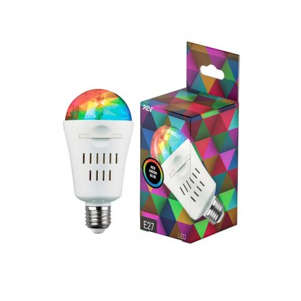 Лампа светодиодная проекционная DISCO,RGB со сменными тематич.картинками 4Вт, Е27 REV 32453 9