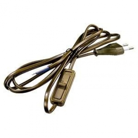 Сетевой шнур с выключателем 230V 1,9м золото