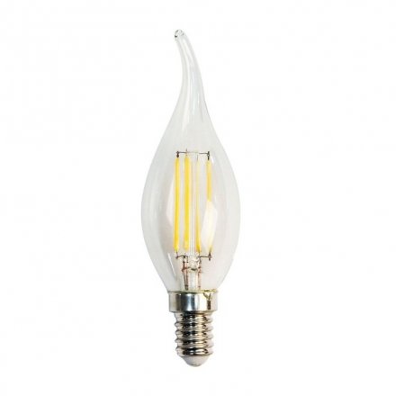 Лампа светодиодная, филамент свеча на ветру 4LED (5W), 230V Е14 4000K, LB-59
