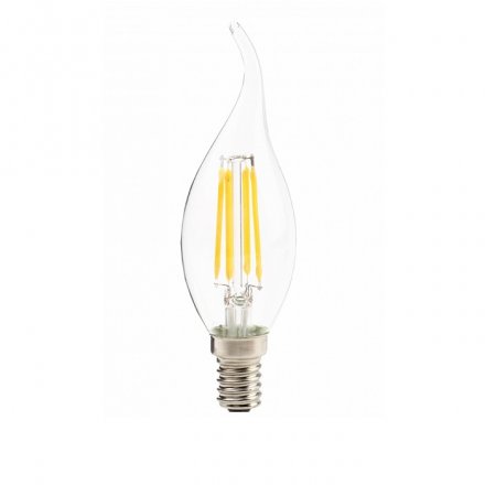 Лампа светодиодная, филамент свеча на ветру (7W) 230V Е14 4000K, LB-67