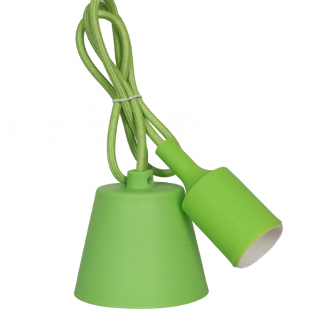 Патрон для ламп со шнуром 1м, 230V E27, зеленый, LH127