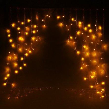Гирлянда "Бахрома" Арка, 1x1 м, желтый свет, 8 режимов, LED-126-220V