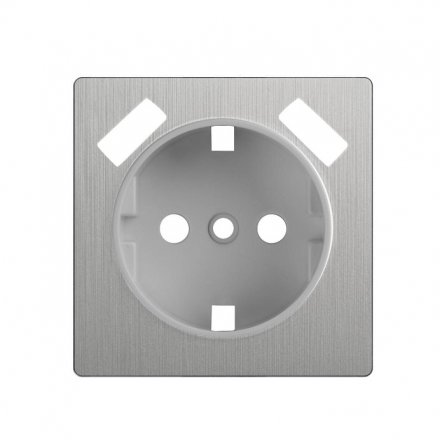 Накладка для розетки USB (серебряный рифленый)