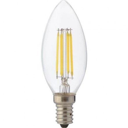 Лампа светодиодная, филамент свеча (7W), 230V Е14 4000K, LB-166
