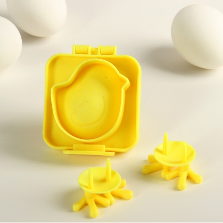 Форма для яиц с подставками "Цыпа" 6,5х4,8х7,5 см, желтая