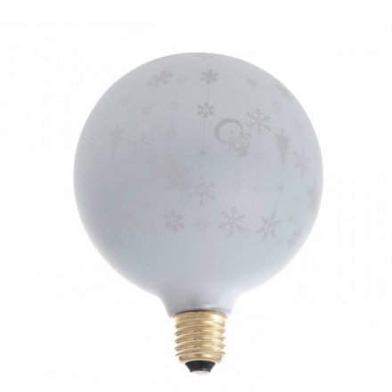 Лампа светодиодная декоративная "Снежинки" G125, белая, 1.4 Вт, 220 В, ТЕПЛО-БЕЛЫЙ   2446543