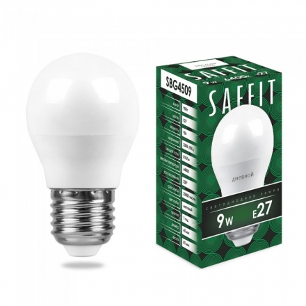 SAFFIT Лампа светодиодная 9W 230V E27 6400K, SBG4509