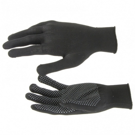 Перчатки нейлон ПВХ точка, 13 класс, черные, XL