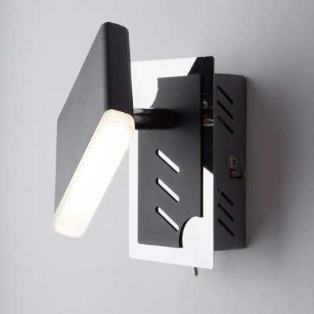 Светодиодный настенный светильник с поворотным плафоном Collin/ черный