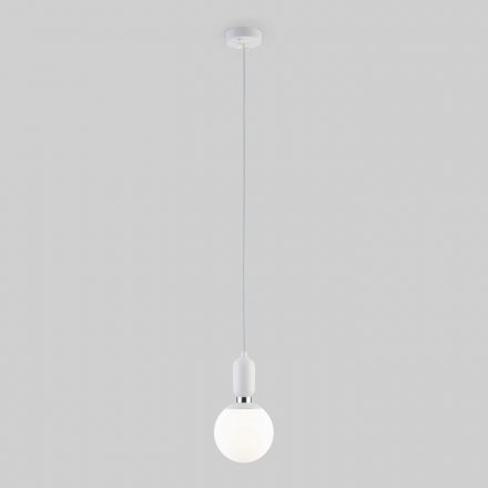 Подвесной светильник белый Bubble 130x1000, Е27, металл/стекло