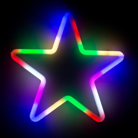 Новогодняя фигура светодиодная "Звезда" 28х28х2 см, фиксинг, 220 В, МУЛЬТИ