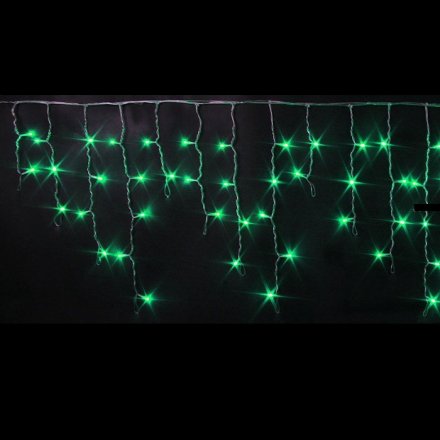 Гирлянда Светодиодная бахрома Rich LED, 3*0.5 м, зеленая, мерцающая, прозрачный провод. Блок питания 65818, 65845