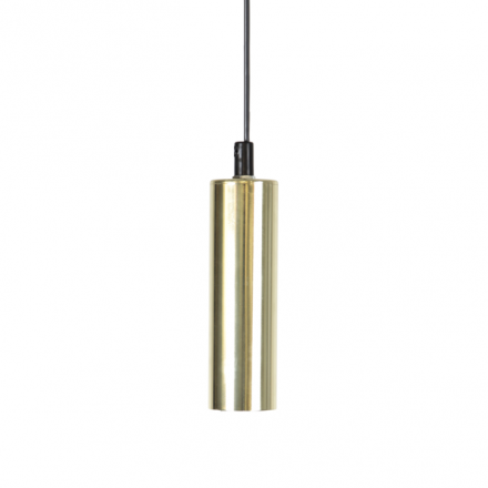 Светильник-подвес, черный провод 3,5м с выключателем, латунный патрон Е27, цвет золотой