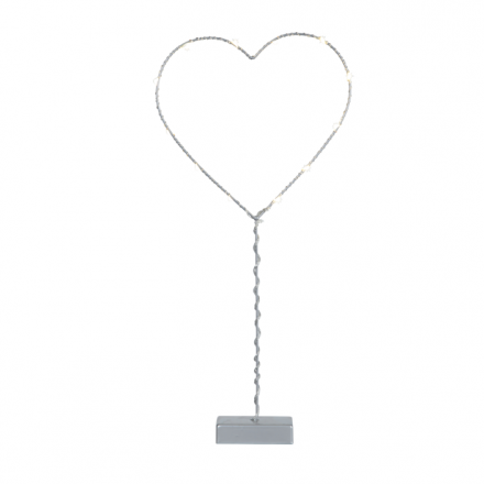 Светильник декоративный Сердце, выс/шир 42х20 см, 12 LED ламп, на батарейках