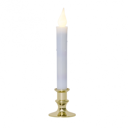 Свечи LED PRESS в золотом подсвечнике, выс/шир 25х6 см, вкл/выкл нажатием на пламя