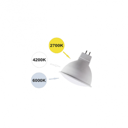 Лампа светодиодная MR16 LED 8.0W 220V GU5.3 c изменяемой цв.темп. 6500/4200/2700K Premium  Ecola