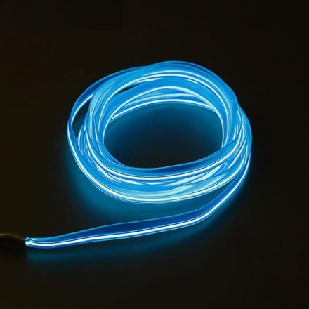 Неоновая нить Cartage для подсветки салона, 12 В, 5 м, с адаптером питания, синий   4331071