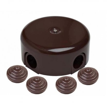 Распределительная коробка 78 мм, RF,керамика, коричневый (4 кабельных ввода в комплекте)