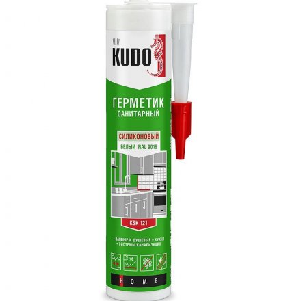 Герметик силиконовый санитарный белый 280мл Kudo KSK-121
