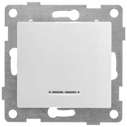 Выключатель 1кл. (инд), скрытая  установка,  10А, 250В. Цвет: белый GUSI Bravo