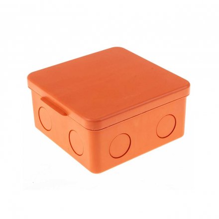 Коробка распред. 80х80х55 без отверстий (3 муфты), IP54, ОП, оранжевый, Негорюч С3В80 НГ Евро GUSI