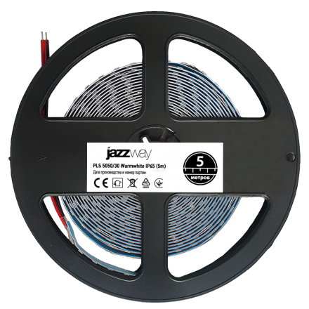 Лента LED 7.2w/m 12V IP65 SMD 5050/30 теплая белая JAZZWAY (цена за 1 метр)