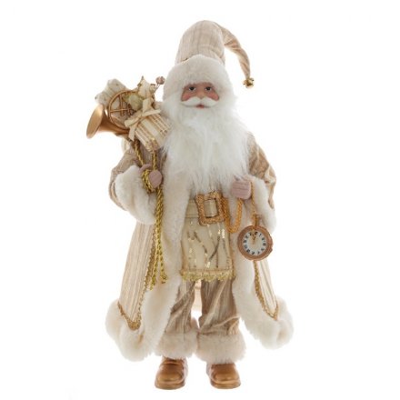 Дед Мороз под ёлку 66см, в золотом костюме, изготовлен из текстиля
