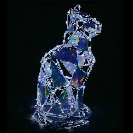 Декоративная световая фигура "Кошка" 100x65x60 полигональная (под заказ)