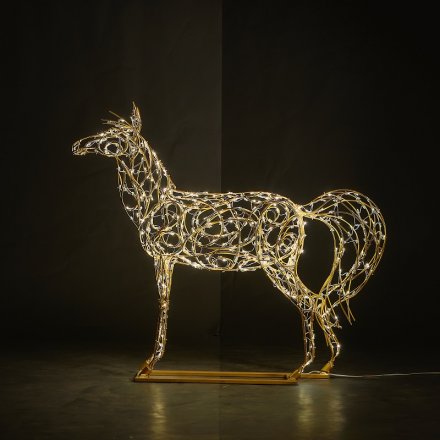 Декоративная световая фигура из металла "Конь" высота 220см IP67 (под заказ)