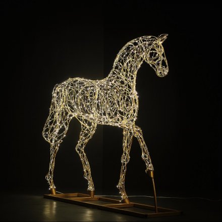 Декоративная световая фигура из металла "Королевский конь" высота 220см IP67 (под заказ)