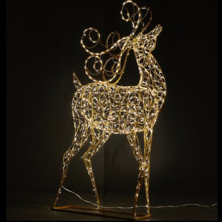 Декоративная световая фигура из металла "Олень с витыми рогами" высота 180 см IP67 (под заказ)