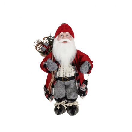 Дед Мороз под ёлку, размеры 24x15x53 см в красном костюме