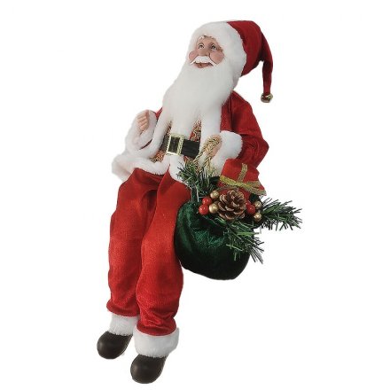 Дед Мороз под ёлку, размеры 27x13x75 см в красном костюме