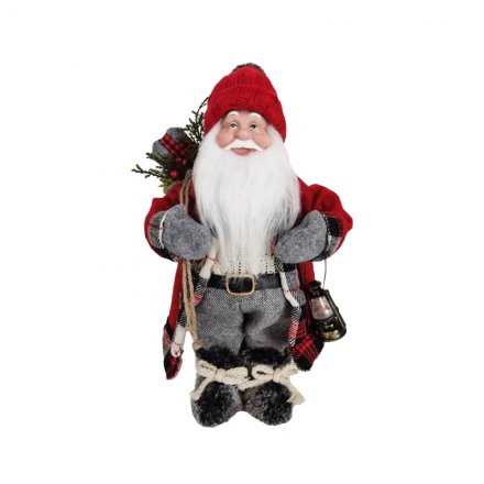 Дед Мороз под ёлку, размеры 15x13x36 см в красном костюме