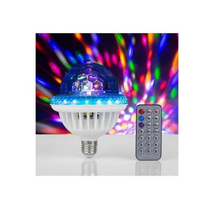 Световой прибор «Хрустальный шар» 12 см, Е27, динамик, пульт ДУ, свечение RGB