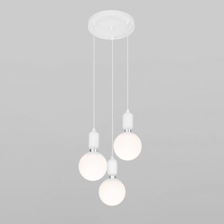 Подвесной светильник с 3-мя плафонами белый, Е27, металл/стекло, Bubble