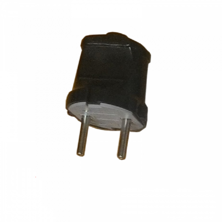 Вилка ABS-пластик, прямой вывод проводника, б/з, 16А, 250В, IP20, черная