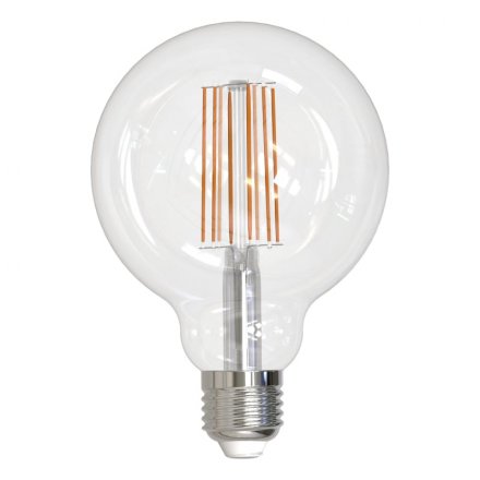 Лампа светодиодная.Форма «шар»,прозрач.Теплый белый 3000К LED-G95-15W/3000K/E27/CL PLS02WH