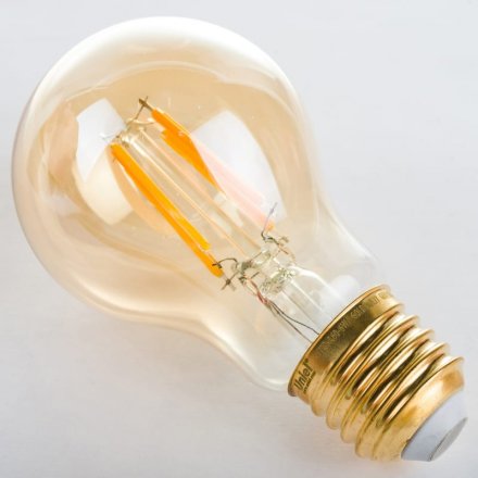 Лампа светодиодная Vintage. Форма «А», золотистая колба.LED-A60-6W/GOLDEN/E27 GLV21GO