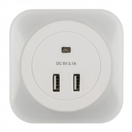 Светильник-ночник с фотосенсором(день/ночь). 2 USB Белый DTL-315-White/Sensor/2USB
