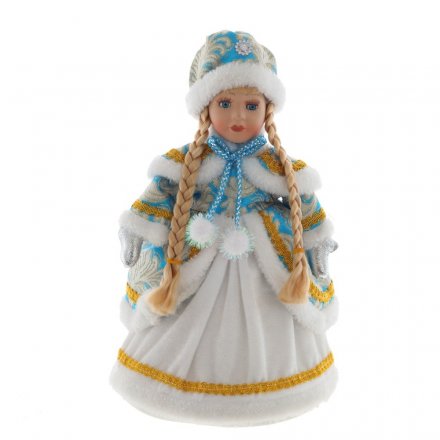 Снегурочка - декоративная кукла с ёмкостью д/подарков, L20 W20 H33 см