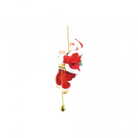 Новогодняя игрушка В52 "Дед Мороз на веревке",механическая,100*12,5*13см,4,5В э/п АА*3шт(не в комп.)