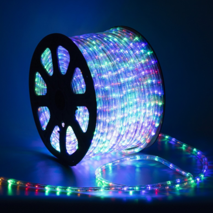 Лента дюралайт круглая 13 мм, IP65,100 м, 36 LED/м, 220 В, 2W, фиксинг, МУЛЬТИ, 461030