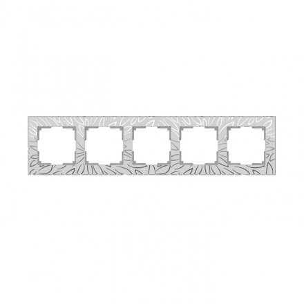 Серия Edel Рамка на 5 постов, серебряный