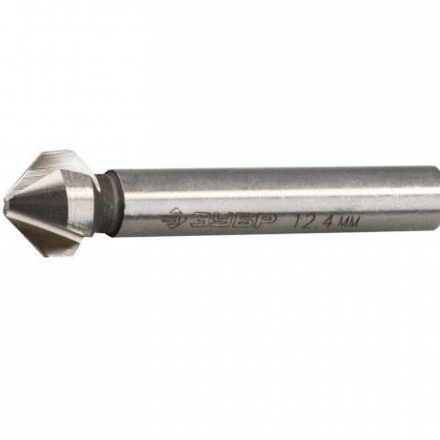 Зенкер ЗУБР "ЭКСПЕРТ" конусный с 3-мя реж.кромками, сталь Р6М5, d 6.3*45 мм, цилиндр.хв. d5 мм, для раззенковки М3