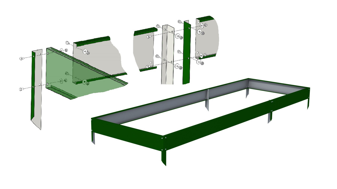 Схема сборки оцинкованных грядок