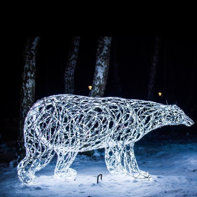 Декоративная световая фигура из металла 'Медведь'